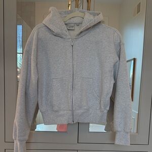 Aritzia Gray Zip-Up Hoodie